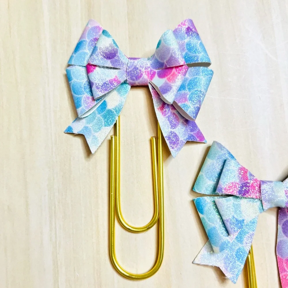 Happy planner Bow paper clips Jumbo size 2 pcs mermaid